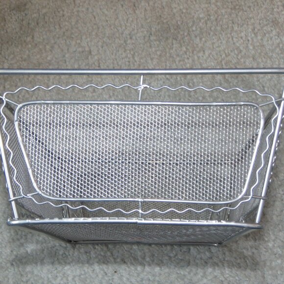 Silvertone Wire Mesh Decorative Rectangle Basket - Picture 8 of 16